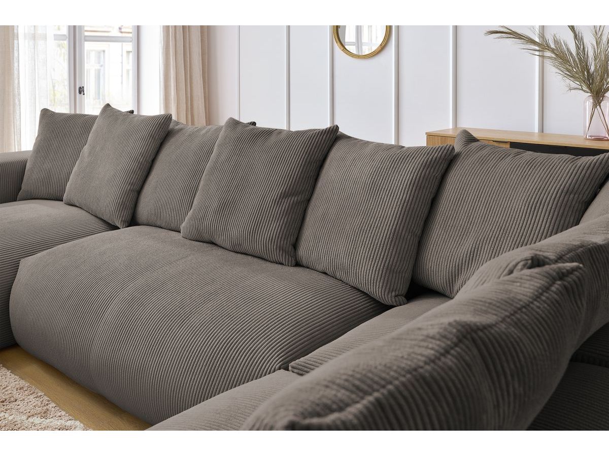 VOLTAIRE modulaire vaste panoramische bank 1 chaise longue, 1 2-zits fauteuil, 1 hoek, 1 1-zits fauteuil
