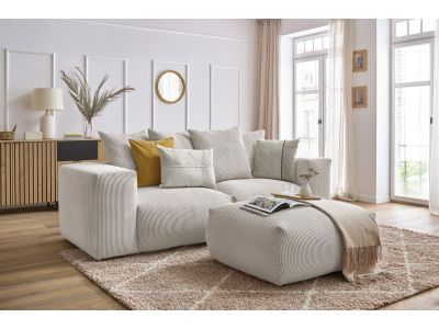 Canapé droit fixe modulable VOLTAIRE avec pouf
