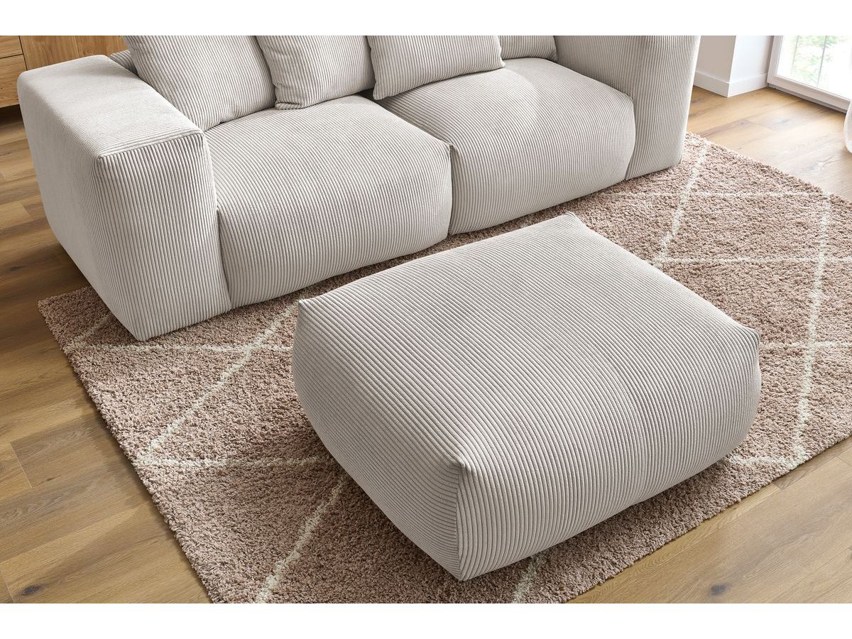 Canapé d'angle fixe EVEREST tissu chiné - Orange - Angle droit - 10 coussins