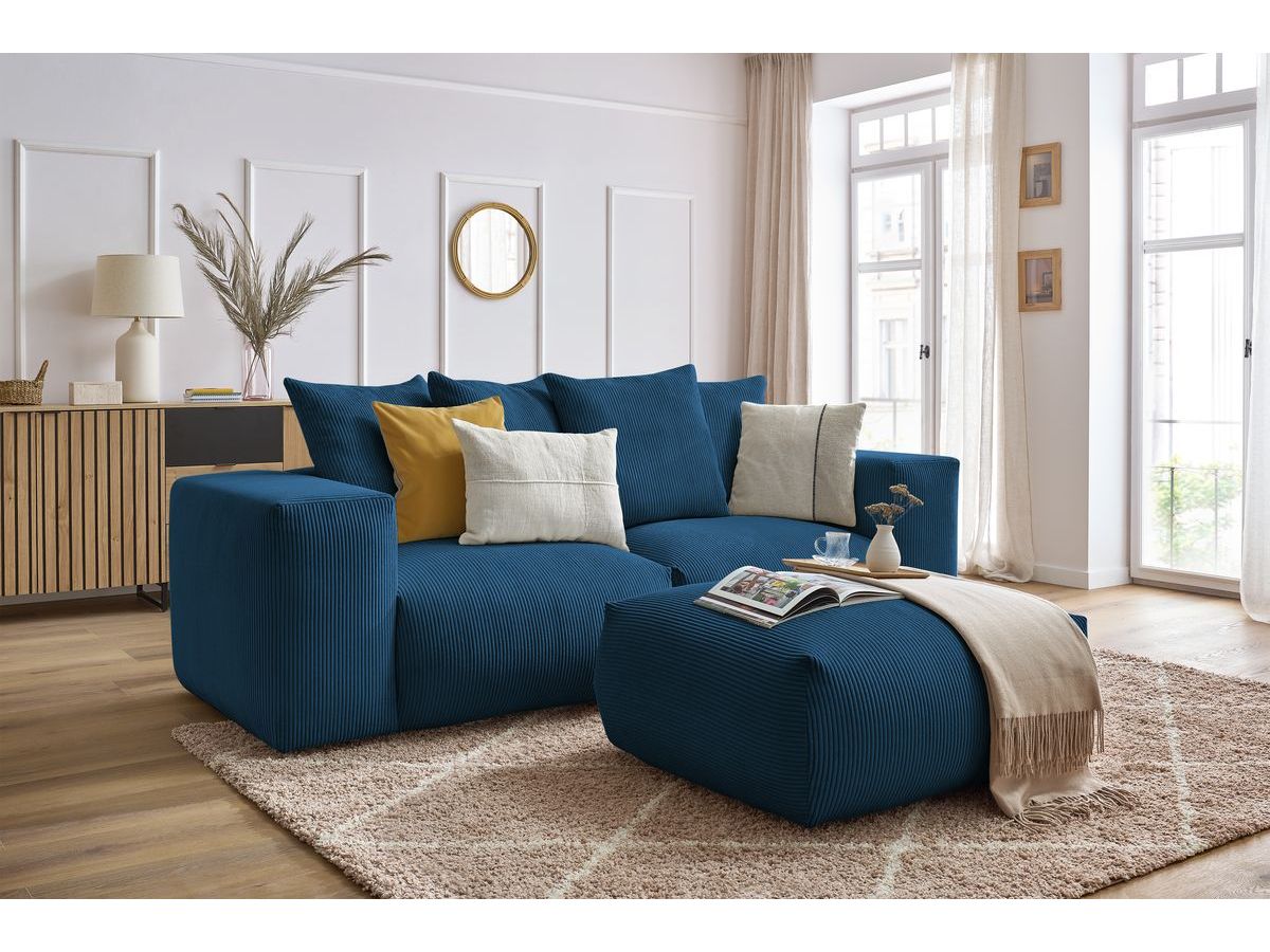 Canapé droit fixe modulable VOLTAIRE avec pouf