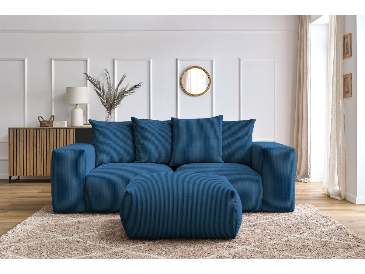 Canapé droit fixe modulable VOLTAIRE avec pouf