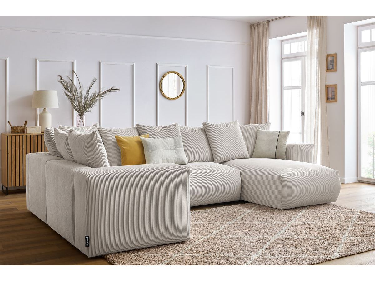 VOLTAIRE modulaire vaste panoramische bank 1 chaise longue, 1 2-zits fauteuil, 1 hoek, 1 1-zits fauteuil