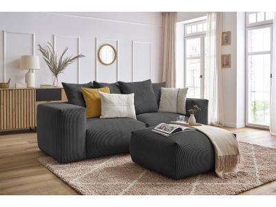 Canapé droit fixe modulable VOLTAIRE avec pouf