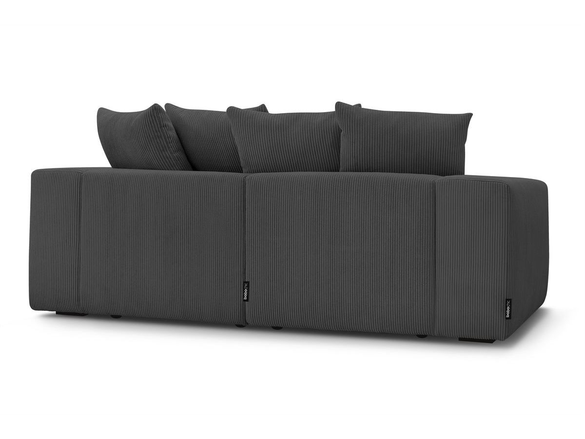 Canapé d'angle fixe EVEREST tissu chiné - Orange - Angle droit - 10 coussins