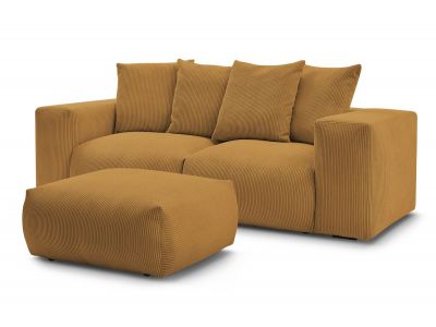 Canapé droit fixe modulable VOLTAIRE avec pouf