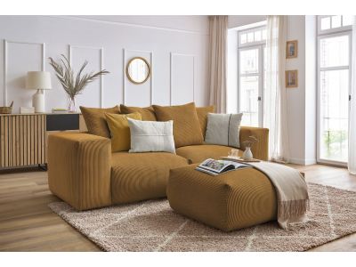 Canapé droit fixe modulable VOLTAIRE avec pouf