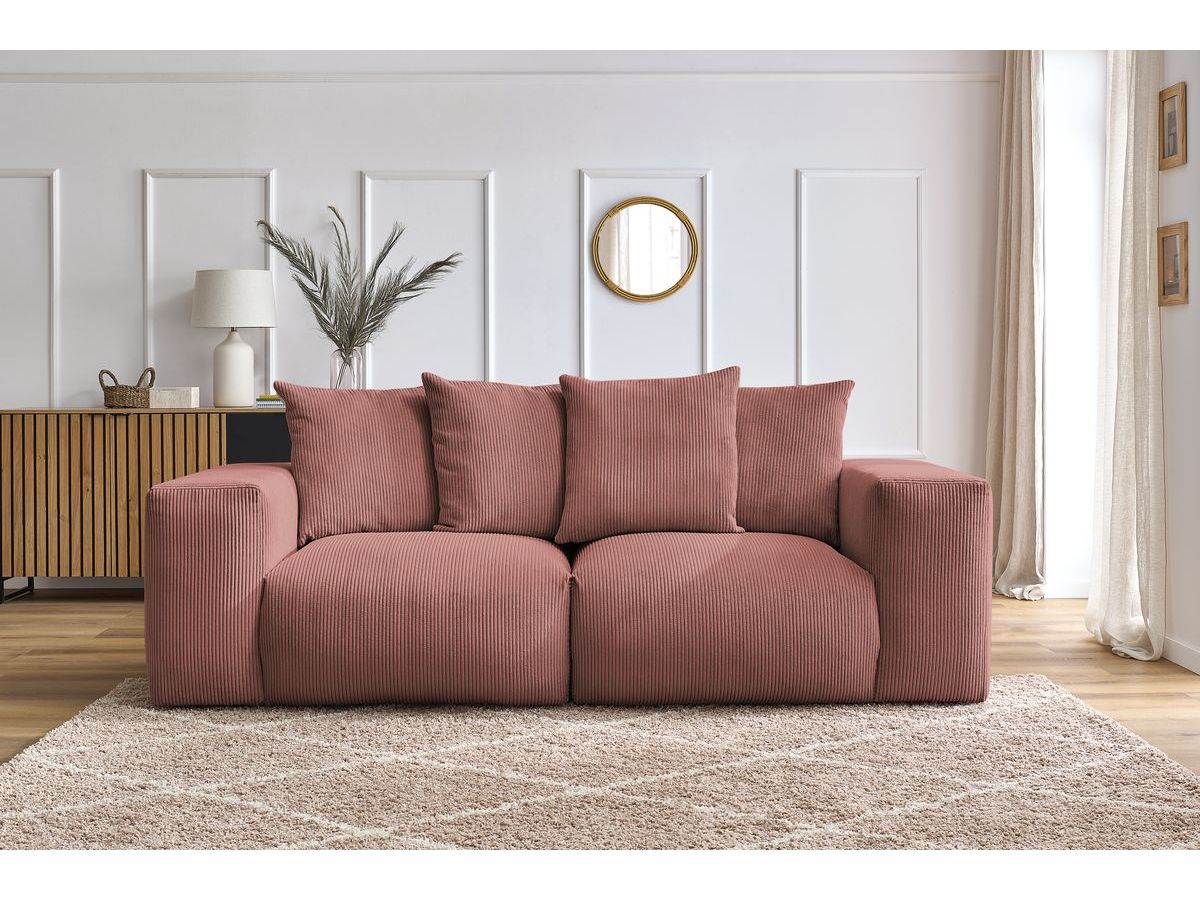 Canapé droit modulable VOLTAIRE rose — vue 5