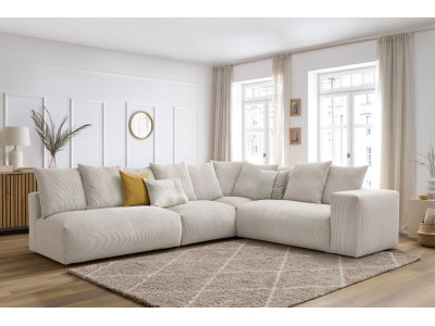 Canapé d'angle fixe modulable VOLTAIRE avec 2 chauffeuses 2 places, 1 angle et 1 chauffeuse 1 place