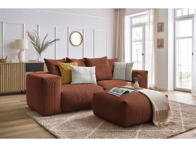 Canapé droit fixe modulable VOLTAIRE avec pouf