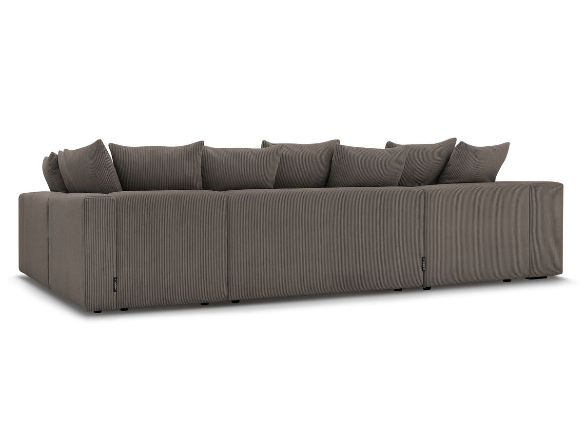 Canapé panoramique fixe modulable VOLTAIRE avec 1 méridienne, 1 angle, 2 chauffeuses et 1 pouf