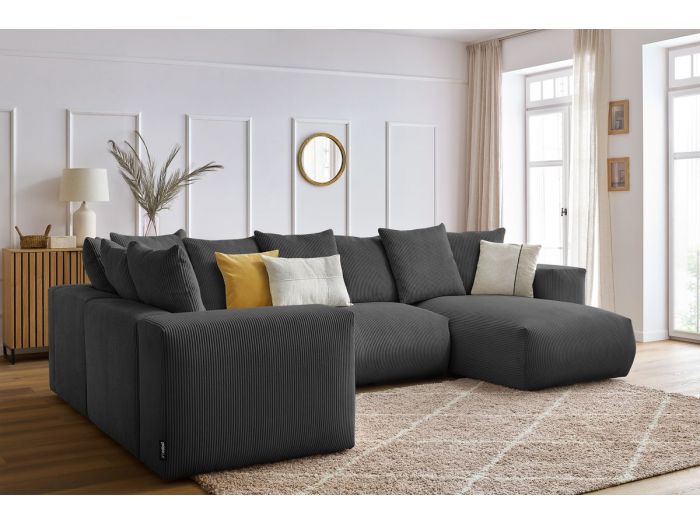 Canapé panoramique fixe modulable VOLTAIRE 1 méridienne, 1 chauffeuse 2 place, 1 angle, 1 chauffeuse 1 place