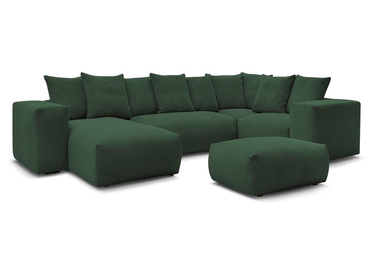 VOLTAIRE modulaire vaste panoramische bank met 1 chaise longue, 1 hoek, 2 fauteuils en 1 poef