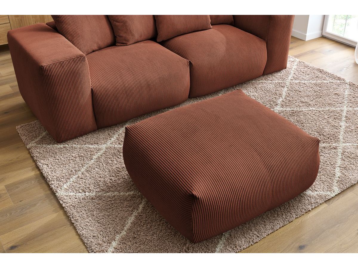 Canapé droit fixe modulable VOLTAIRE avec pouf