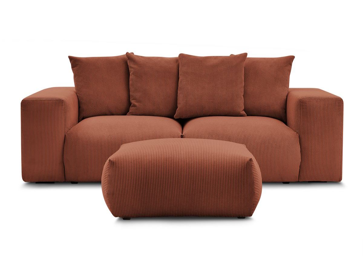 Canapé droit fixe modulable VOLTAIRE avec pouf