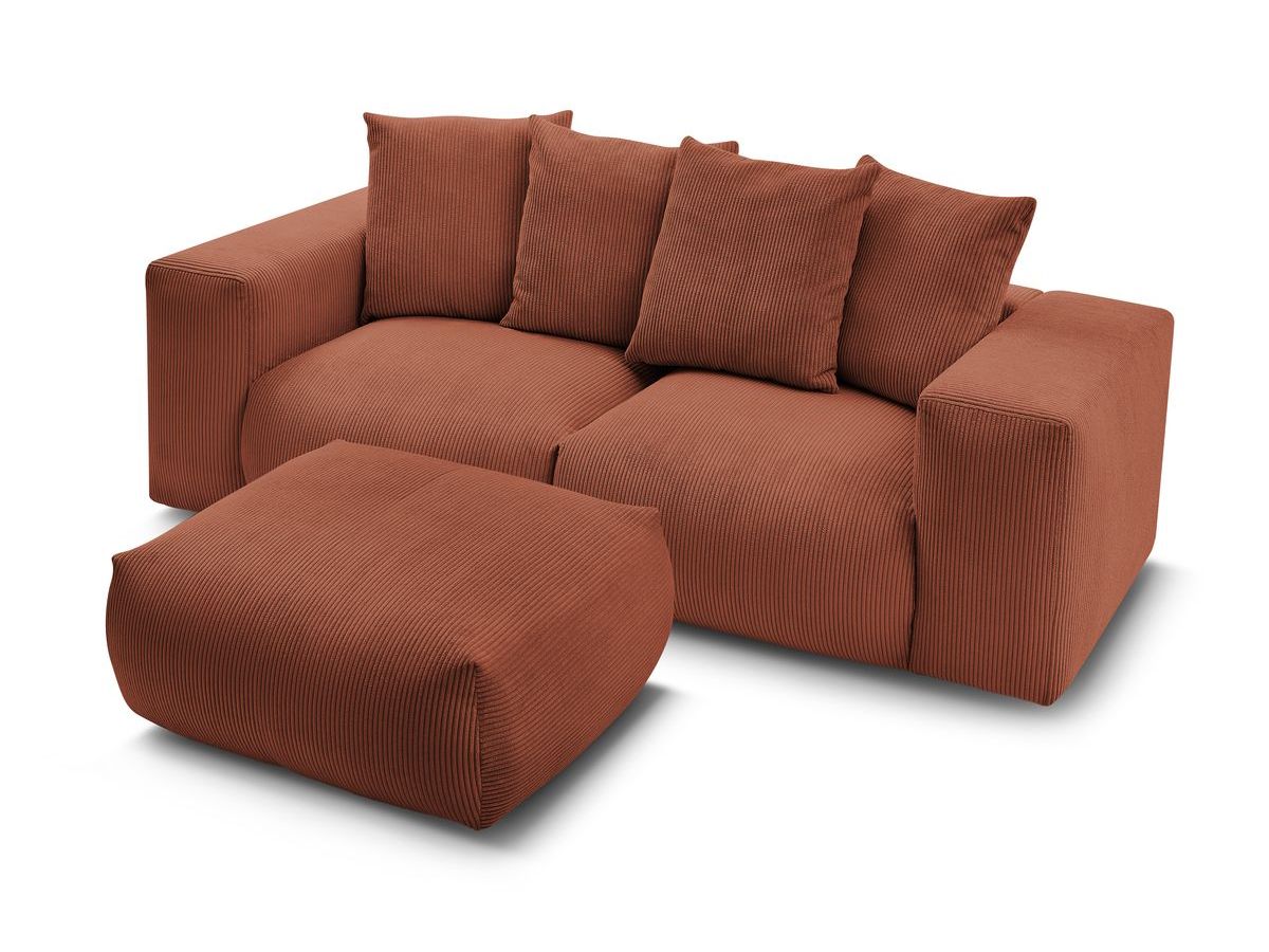 Canapé droit fixe modulable VOLTAIRE avec pouf