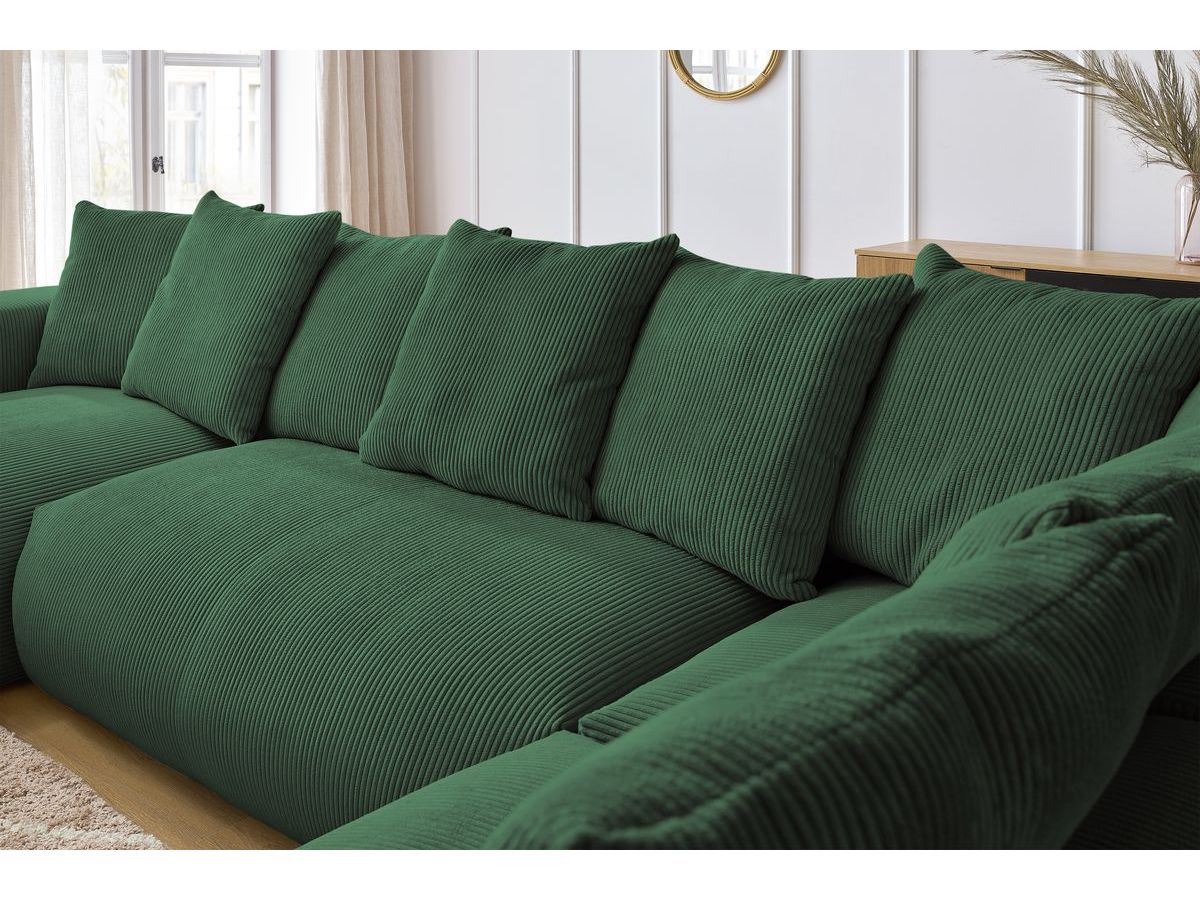 VOLTAIRE modulaire vaste panoramische bank met 1 chaise longue, 1 hoek, 2 fauteuils en 1 poef