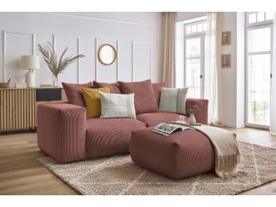 Canapé droit fixe modulable VOLTAIRE avec pouf