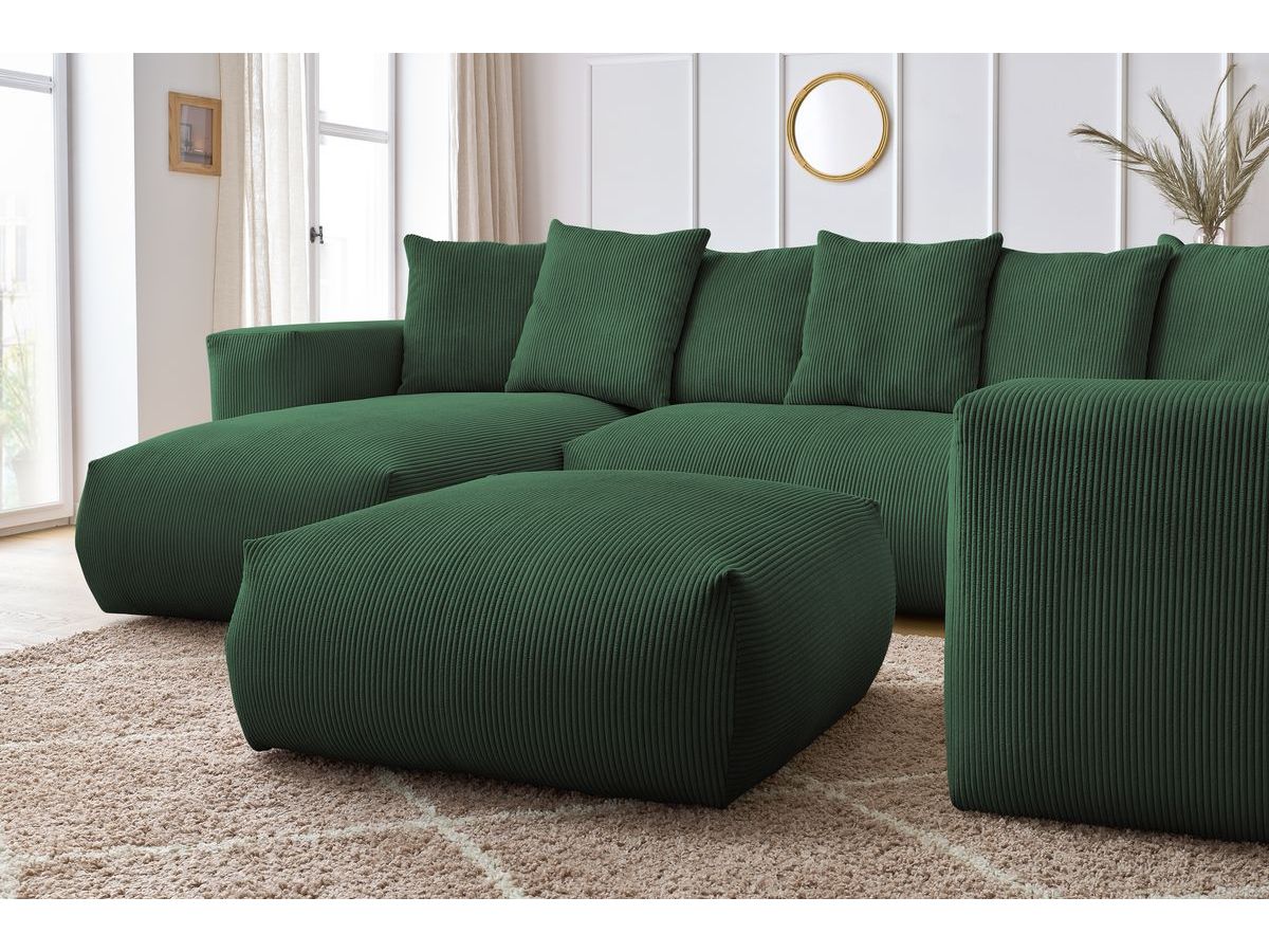 VOLTAIRE modulaire vaste panoramische bank met 1 chaise longue, 1 hoek, 2 fauteuils en 1 poef
