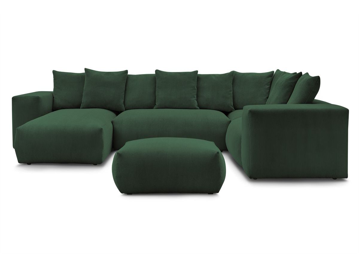 VOLTAIRE modulaire vaste panoramische bank met 1 chaise longue, 1 hoek, 2 fauteuils en 1 poef