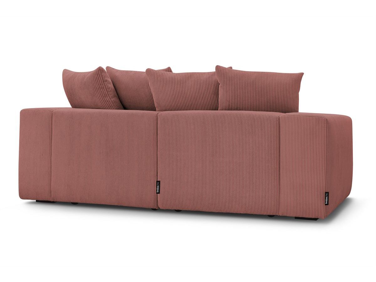 Canapé d'angle fixe EVEREST tissu chiné - Orange - Angle droit - 10 coussins
