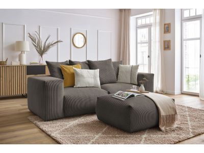 Canapé droit fixe modulable VOLTAIRE avec pouf