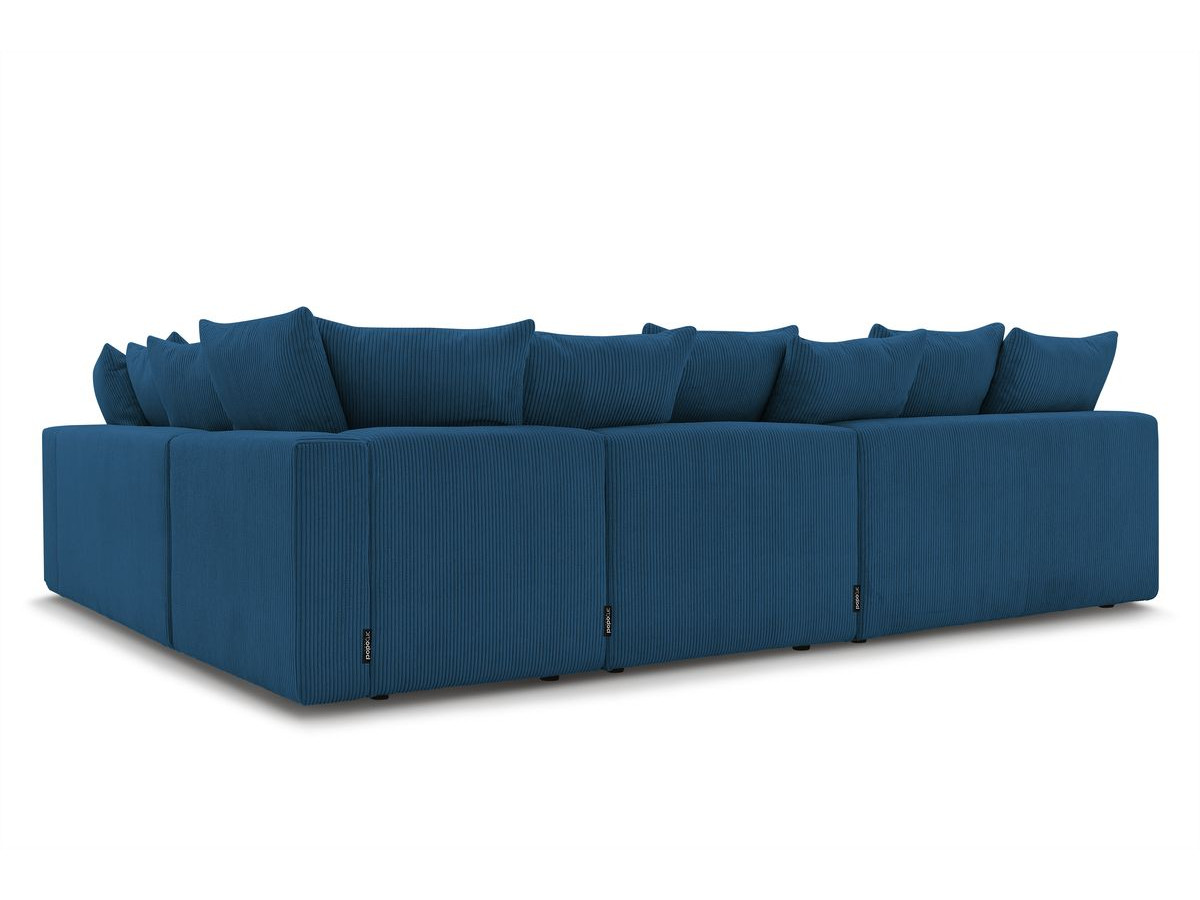 Canapé d'angle fixe EVEREST tissu chiné - Orange - Angle droit - 10 coussins