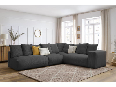 Canapé d'angle fixe modulable VOLTAIRE avec 2 chauffeuses 2 places, 1 angle et 1 chauffeuse 1 place