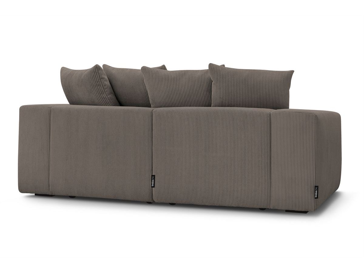 Canapé d'angle fixe EVEREST tissu chiné - Orange - Angle droit - 10 coussins