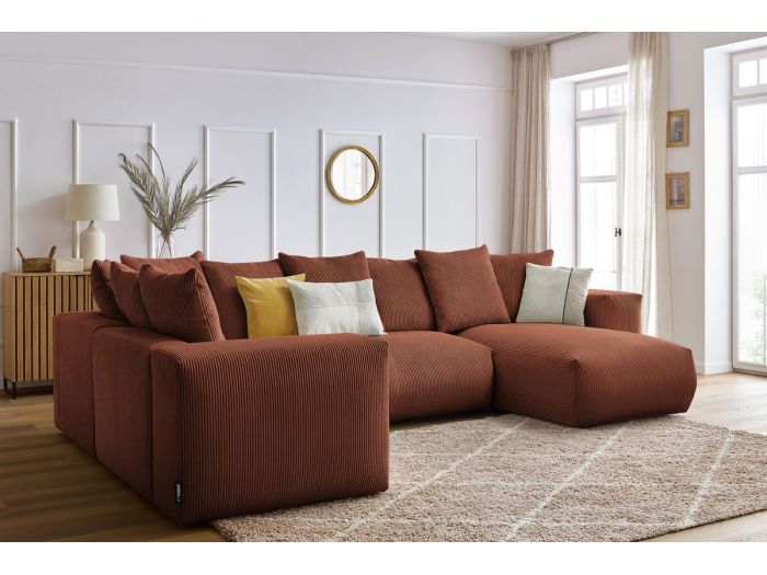 Canapé panoramique fixe modulable VOLTAIRE 1 méridienne, 1 chauffeuse 2 place, 1 angle, 1 chauffeuse 1 place