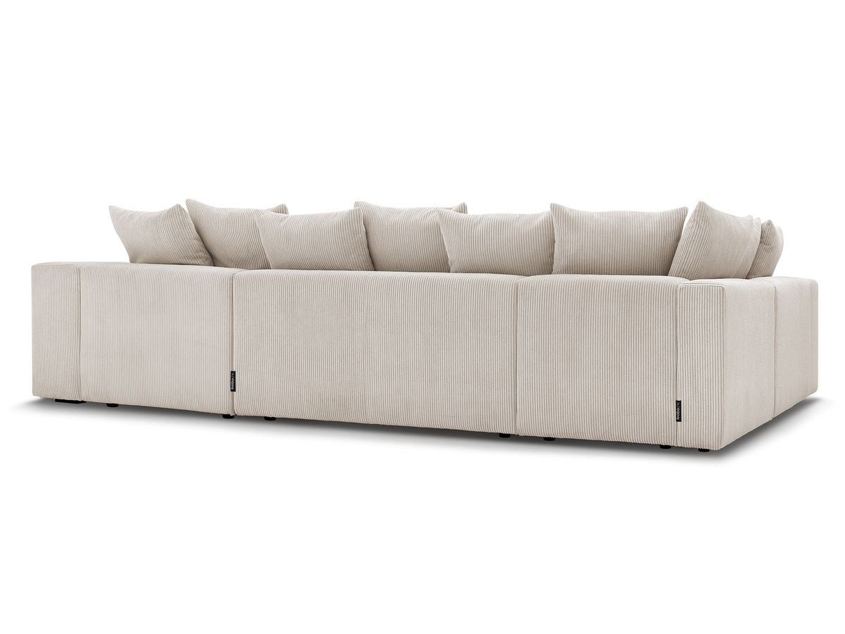 Canapé panoramique fixe modulable VOLTAIRE avec 1 méridienne, 1 angle, 2 chauffeuses et 1 pouf