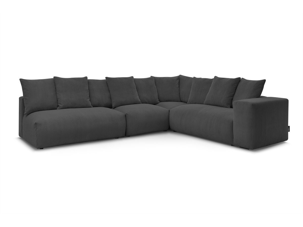 Canapé d'angle fixe modulable ultra moelleux VOLTAIRE avec 1 chauffeuse 2 places sans accoudoir, 1 chauffeuse 1 place sans accou