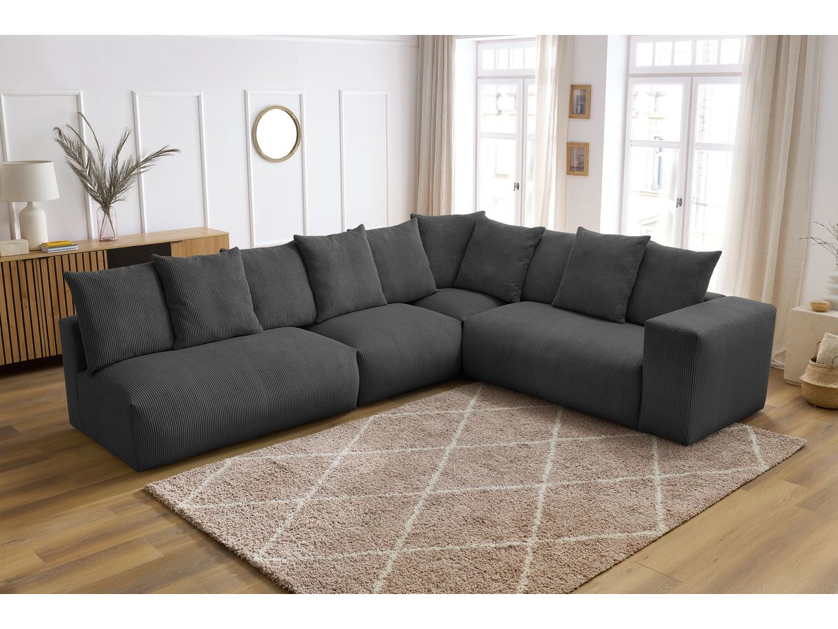 VOLTAIRE modulaire vaste hoekbank met 2 tweezitsfauteuils, 1 hoek- en 1 enkele fauteuil