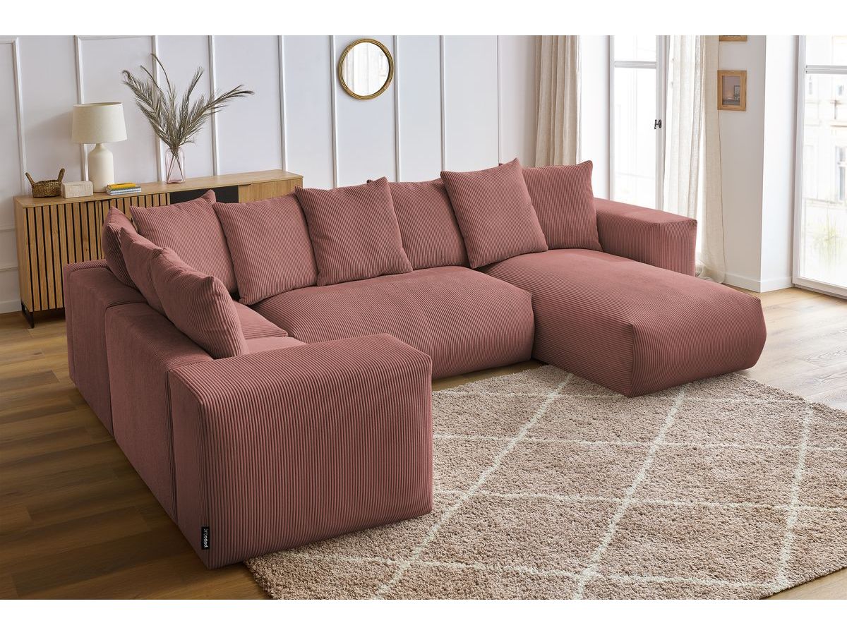VOLTAIRE modulaire vaste panoramische bank 1 chaise longue, 1 2-zits fauteuil, 1 hoek, 1 1-zits fauteuil