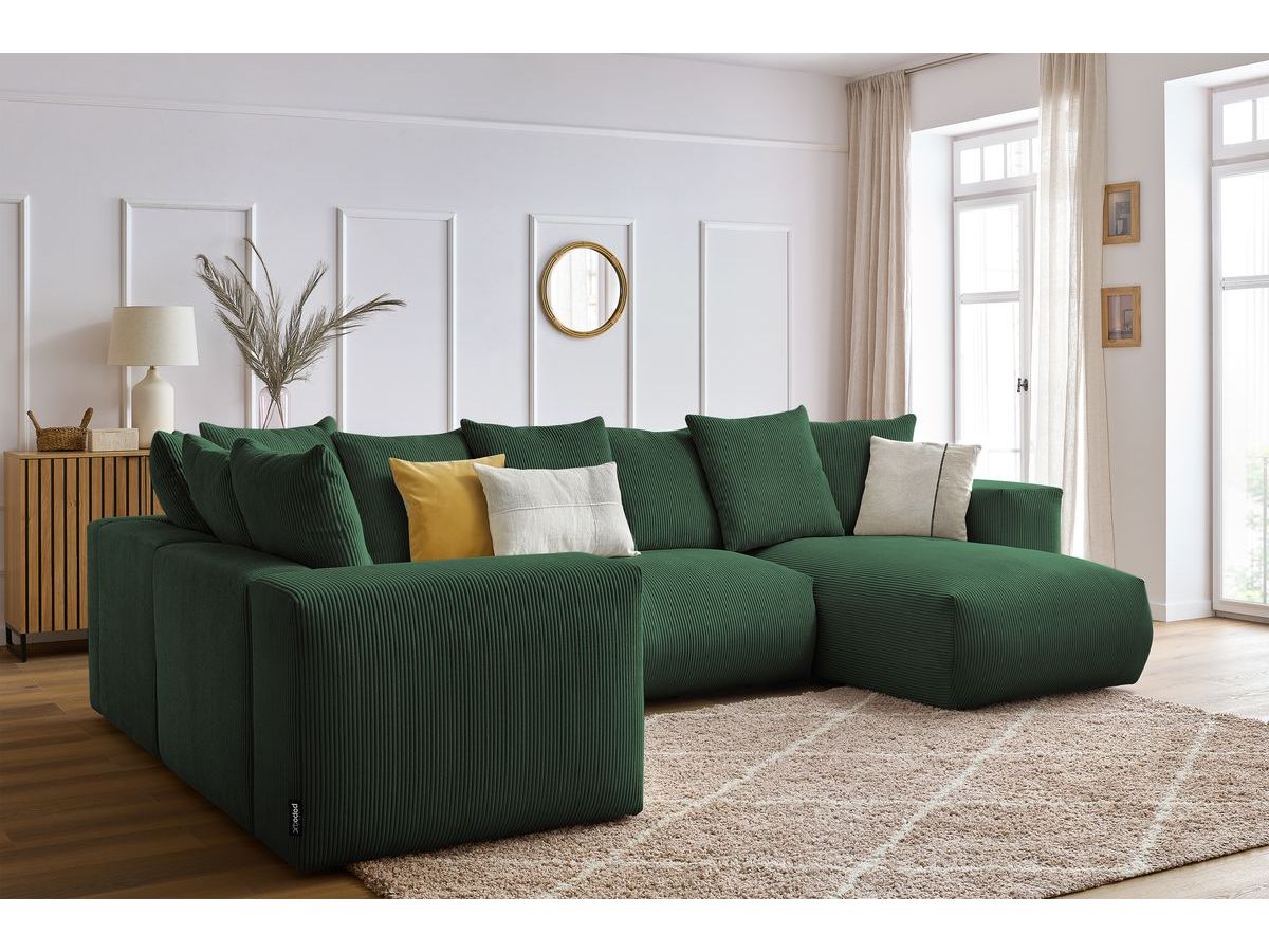 VOLTAIRE modulaire vaste panoramische bank 1 chaise longue, 1 2-zits fauteuil, 1 hoek, 1 1-zits fauteuil