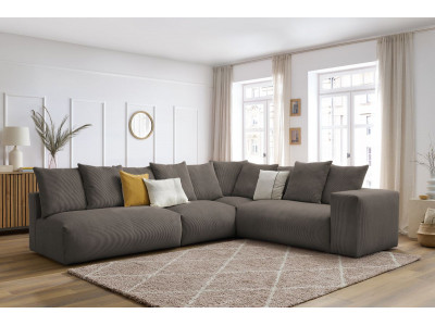 Canapé d'angle fixe modulable VOLTAIRE avec 2 chauffeuses 2 places, 1 angle et 1 chauffeuse 1 place