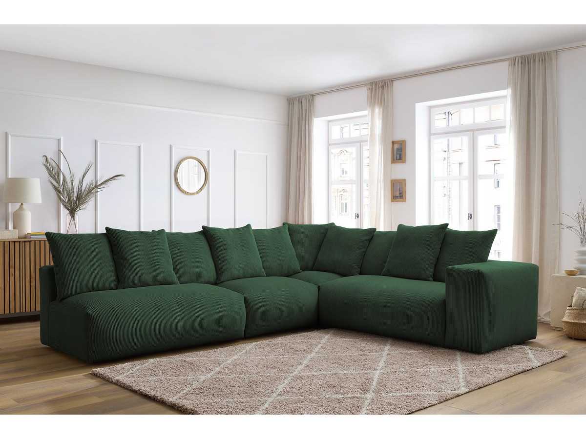 Canapé d'angle fixe modulable VOLTAIRE avec 2 chauffeuses 2 places, 1 angle et 1 chauffeuse 1 place