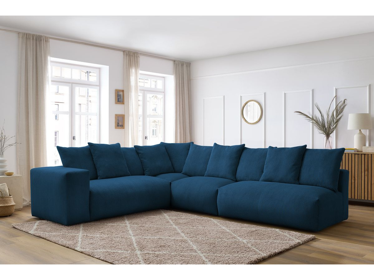 Canapé d'angle fixe modulable VOLTAIRE avec 2 chauffeuses 2 places, 1 angle et 1 chauffeuse 1 place