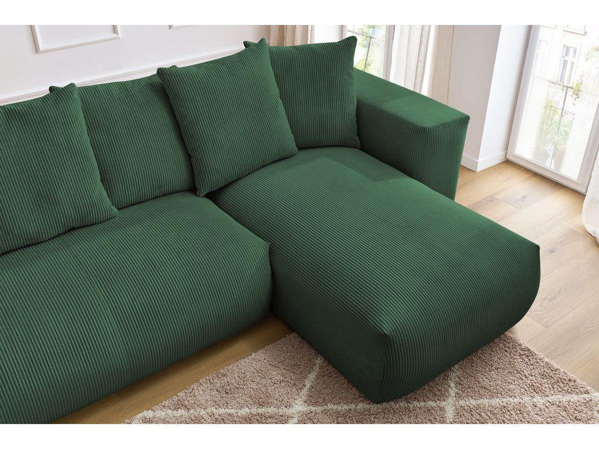 Canapé panoramique fixe modulable VOLTAIRE avec 1 méridienne, 1 angle, 2 chauffeuses et 1 pouf