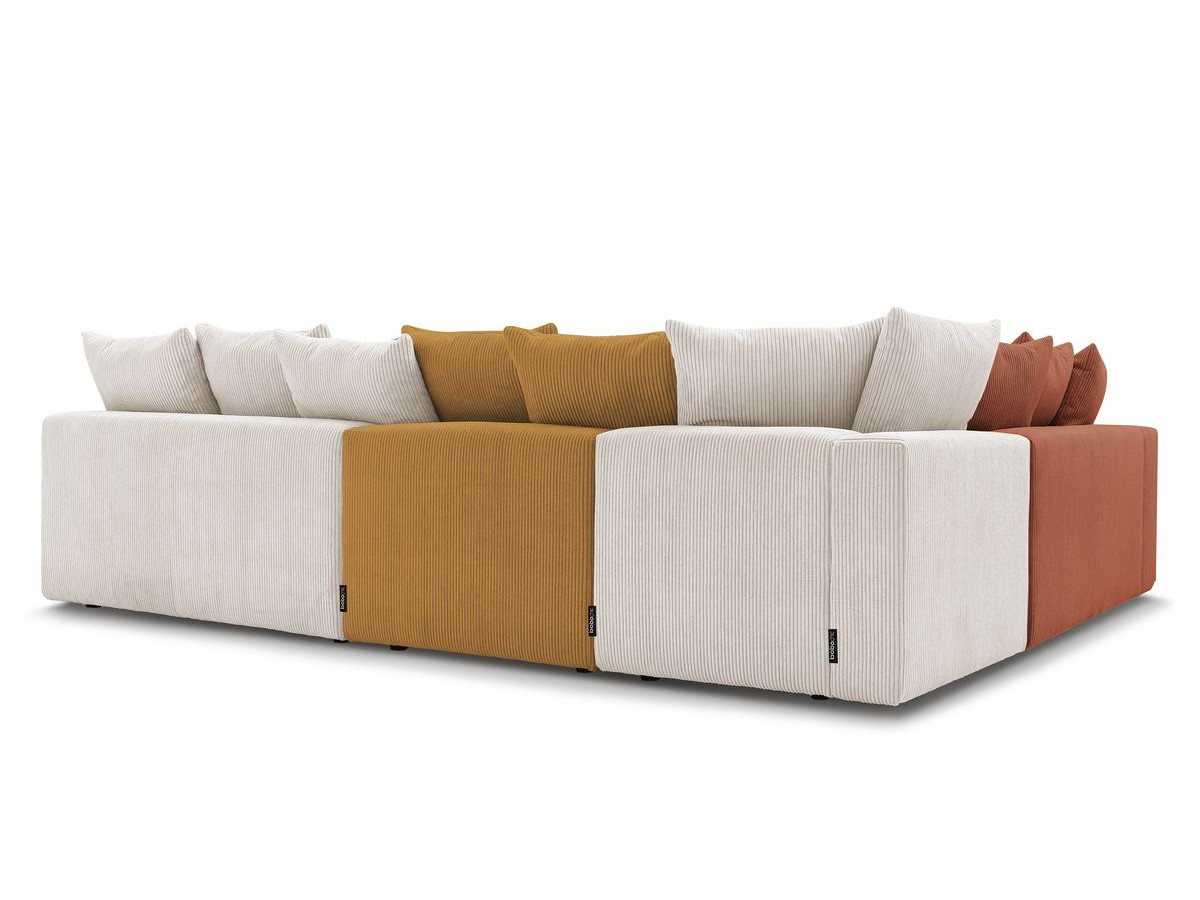 Canapé d'angle fixe modulable VOLTAIRE avec 2 chauffeuses 2 places, 1 angle et 1 chauffeuse 1 place