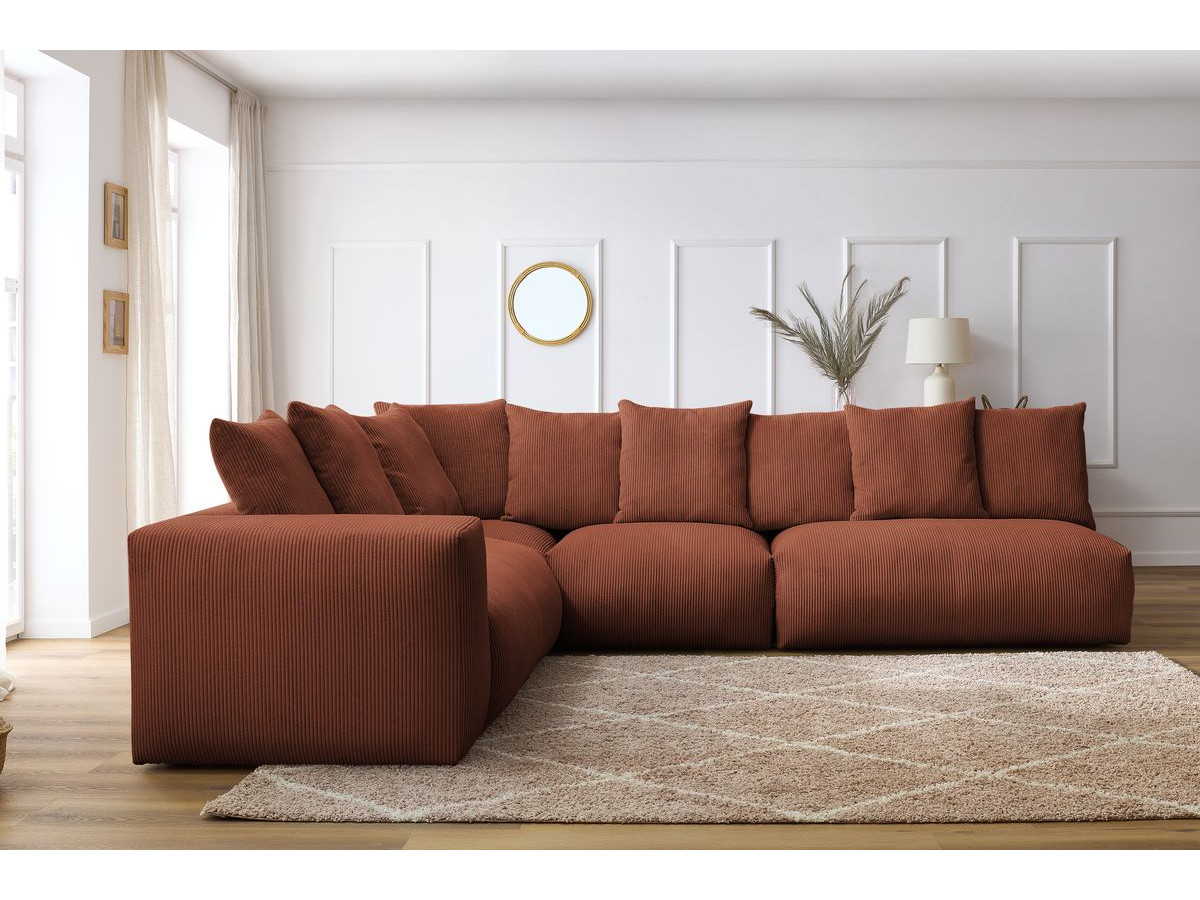 Canapé d'angle modulable VOLTAIRE orange — vue 5