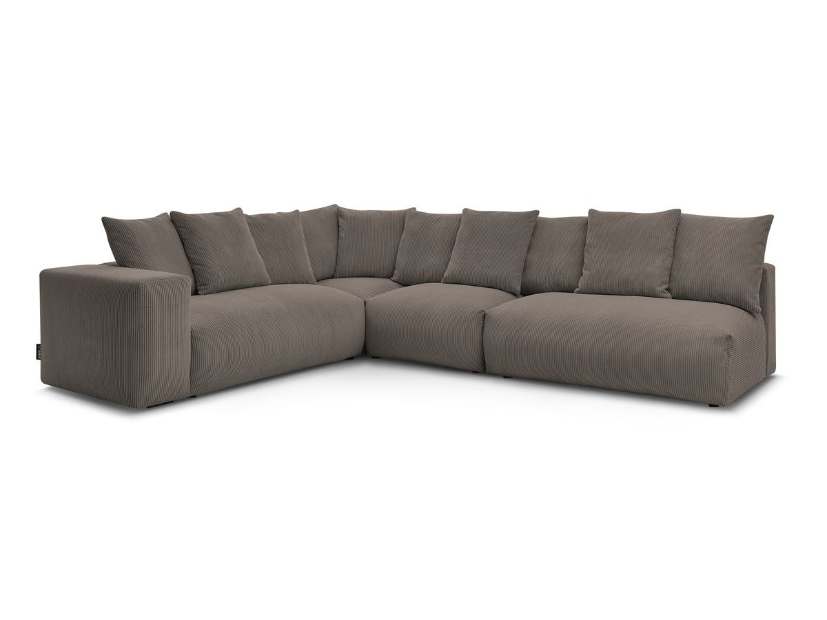 Canapé d'angle fixe modulable ultra moelleux VOLTAIRE avec 1 chauffeuse 2 places sans accoudoir, 1 chauffeuse 1 place sans accou