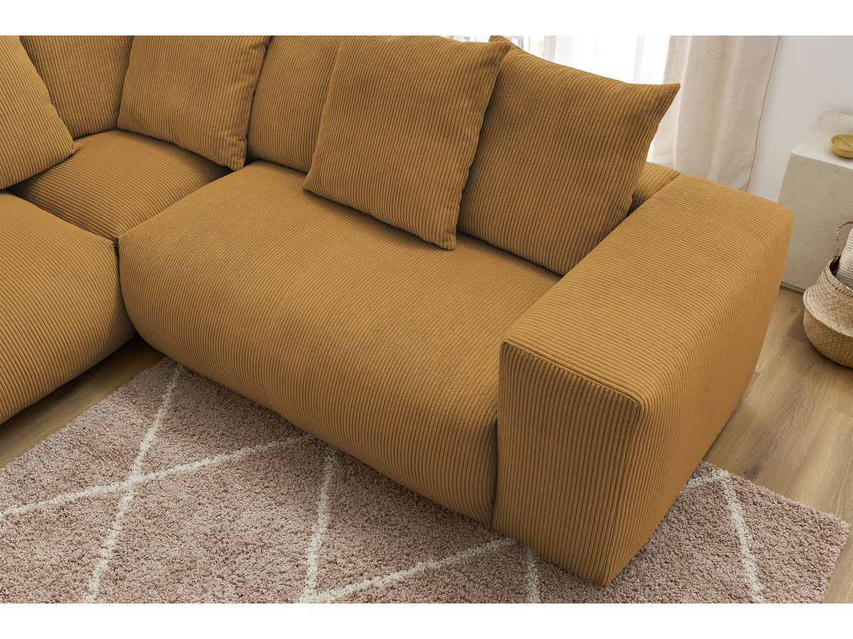 VOLTAIRE modulaire vaste hoekbank met 2 tweezitsfauteuils, 1 hoekbank, 1 enkele fauteuil en 1 poef