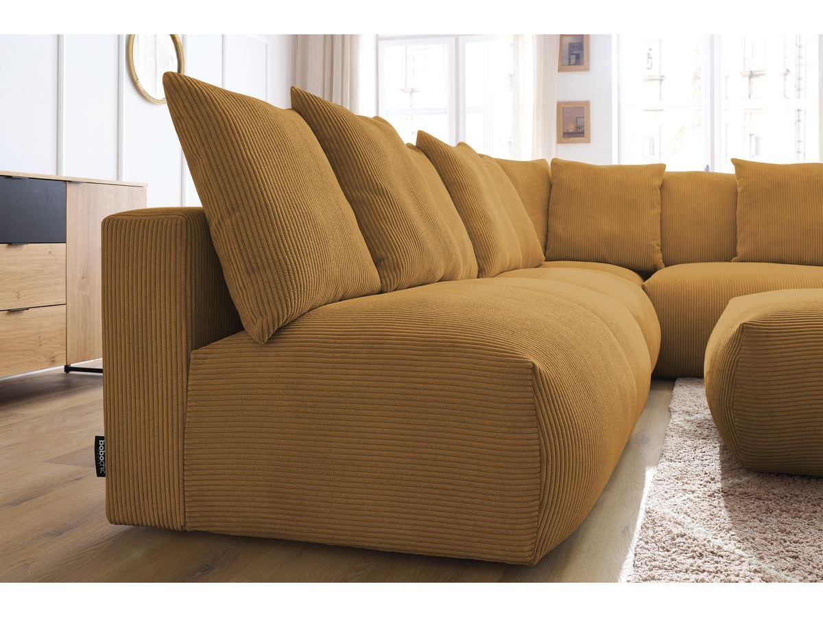 VOLTAIRE modulaire vaste hoekbank met 2 tweezitsfauteuils, 1 hoekbank, 1 enkele fauteuil en 1 poef