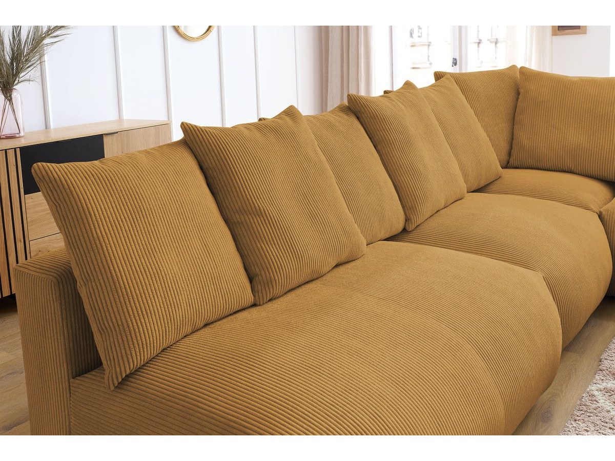 VOLTAIRE modulaire vaste hoekbank met 2 tweezitsfauteuils, 1 hoekbank, 1 enkele fauteuil en 1 poef