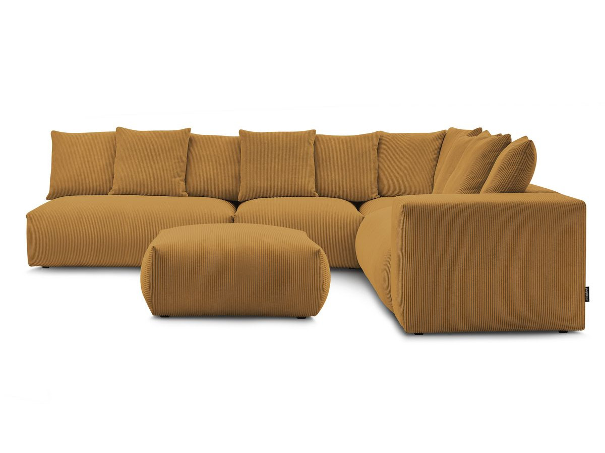 VOLTAIRE modulaire vaste hoekbank met 2 tweezitsfauteuils, 1 hoekbank, 1 enkele fauteuil en 1 poef
