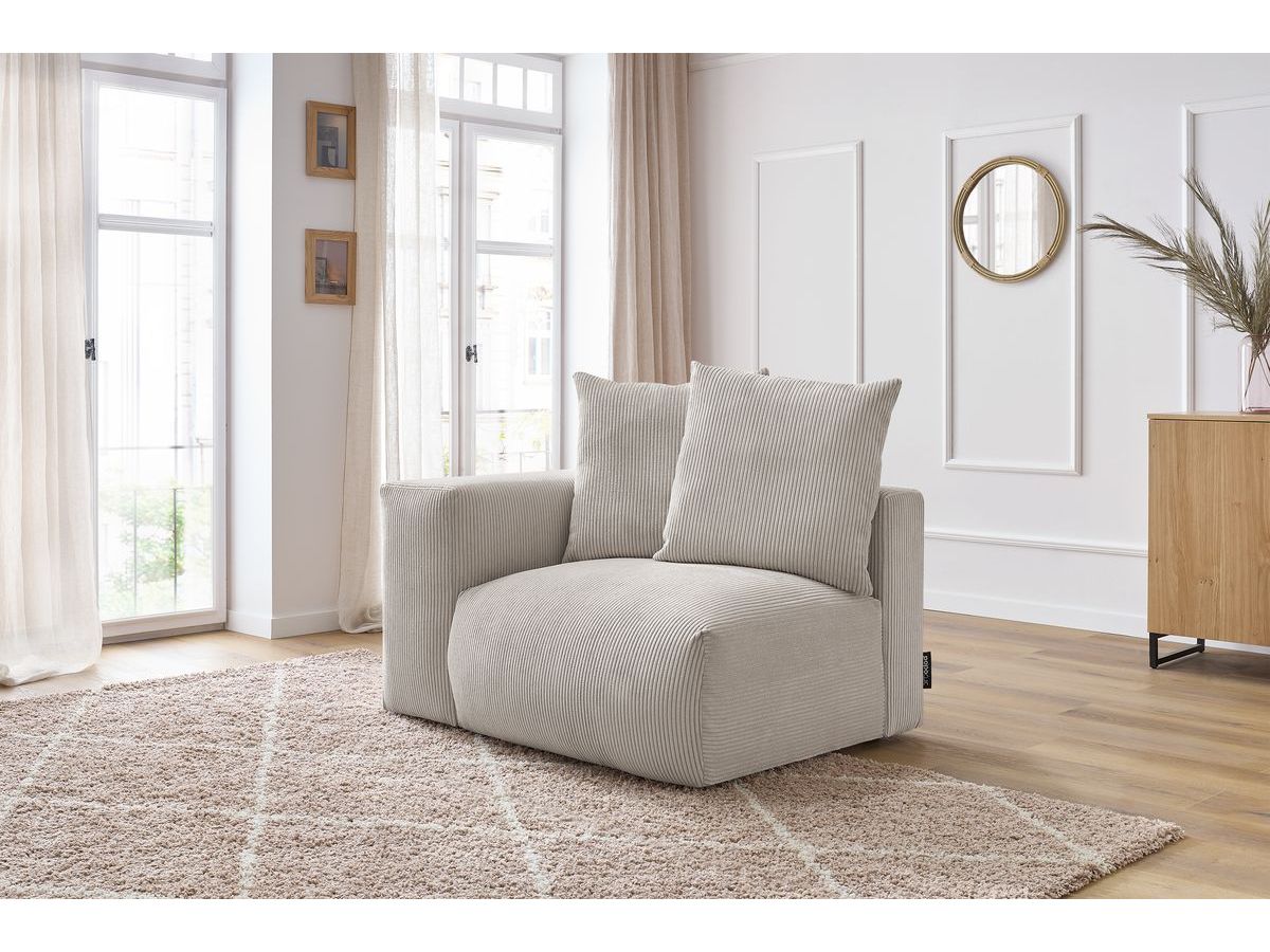 Chauffeuse 1 place avec accoudoir pour canapé modulable VOLTAIRE