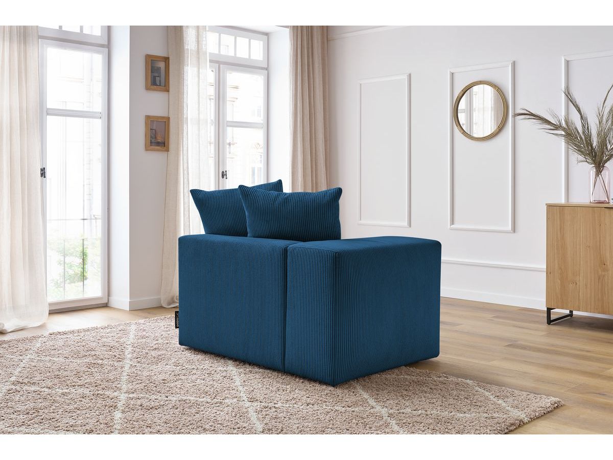 Chauffeuse 1 place avec accoudoir pour canapé modulable VOLTAIRE bleu foncé — vue 5