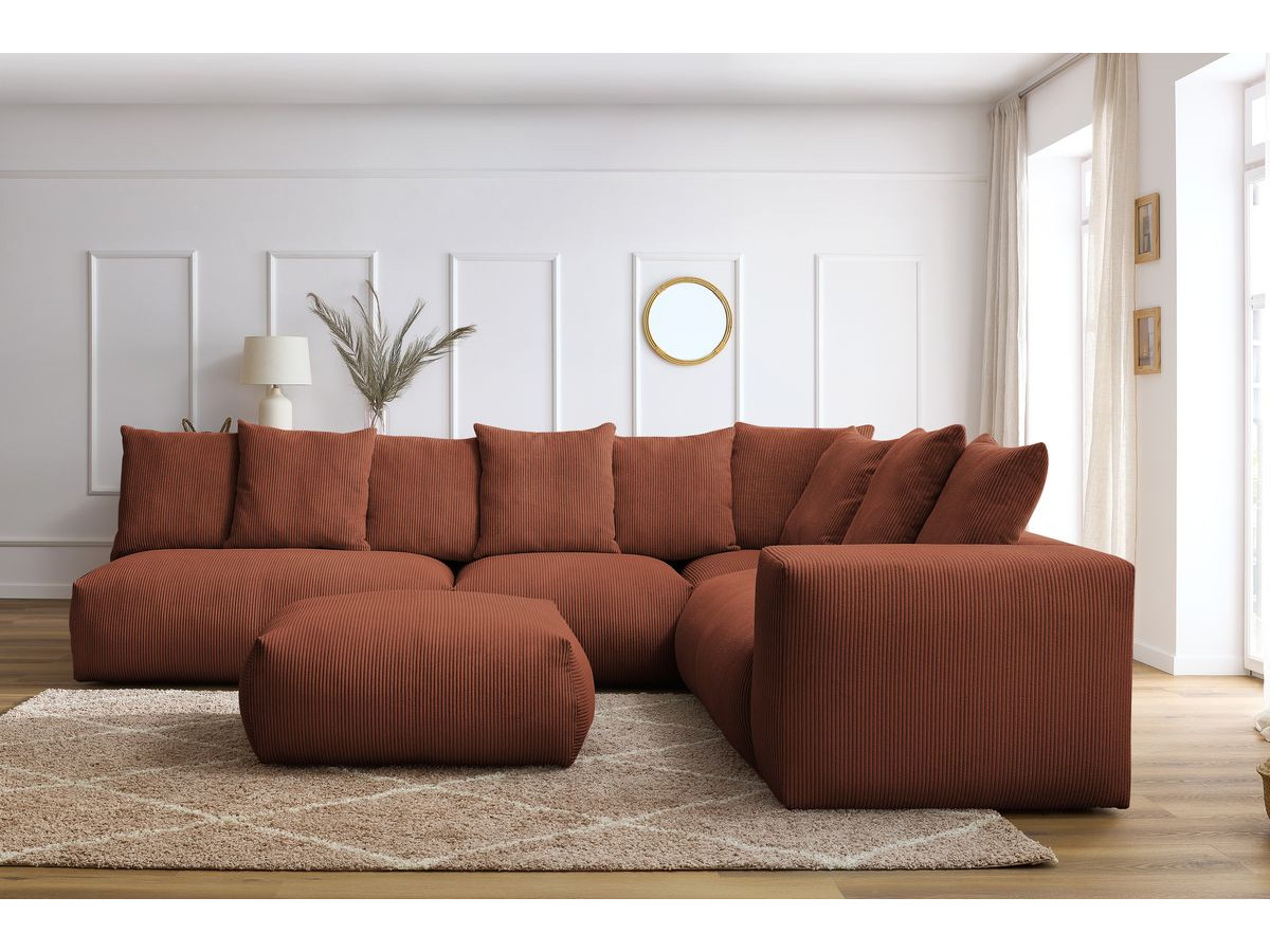 Canapé d'angle modulable VOLTAIRE orange — vue 5