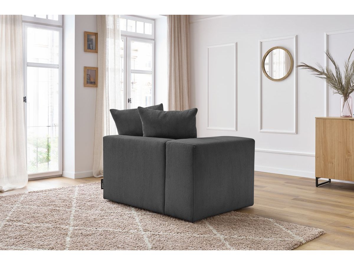 Chauffeuse 1 place avec accoudoir pour canapé modulable VOLTAIRE gris foncé — vue 5