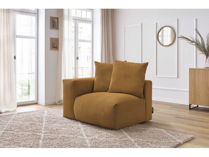 Chauffeuse 1 place avec accoudoir pour canapé modulable ultra moelleux VOLTAIRE